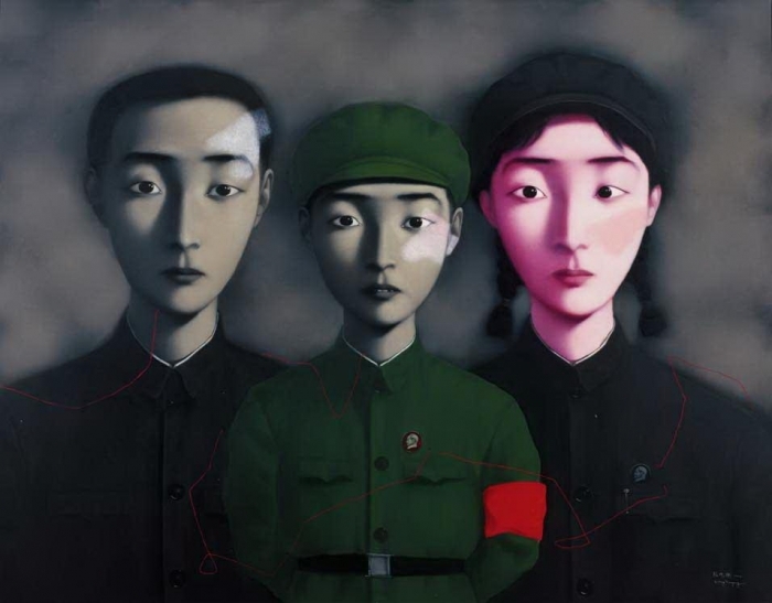 La peinture à l'huile de ZHANG Xiaogang “lien du sang : la grande famille numéro 3” a été vendue au prix de 94,20 millions de HKD