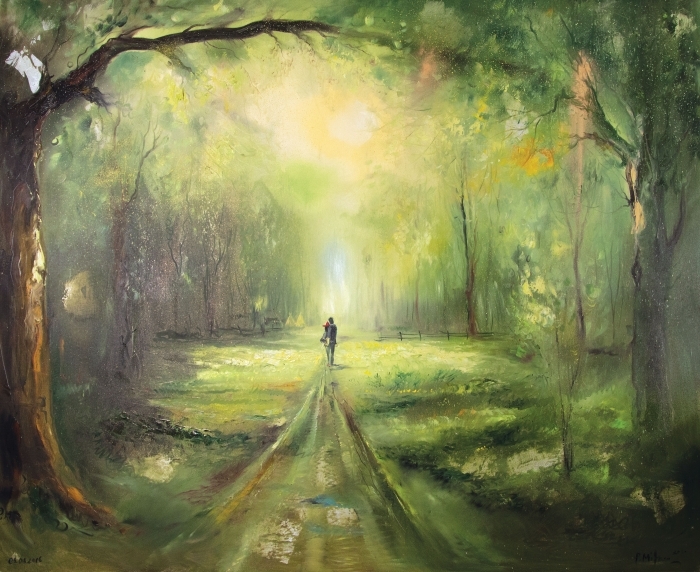 Pavel Mitkov Peinture à l'huile - Dans la forêt
