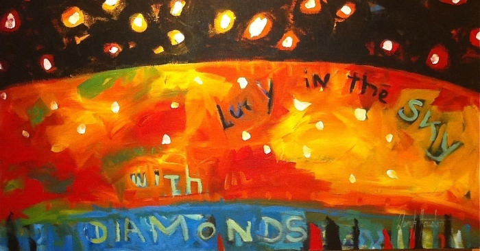 Deryk Houston Types de peintures - Lucie et des diamants dans l'air