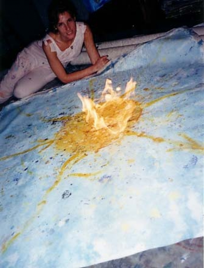 NatHalie Braun Barends Peinture à l'huile - Peinture du sauté du feu