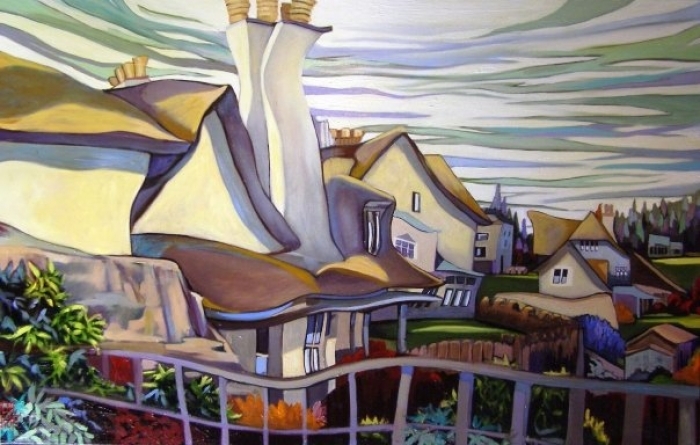 Galerie Dean Croft Peinture à l'huile - La ville dans le vent