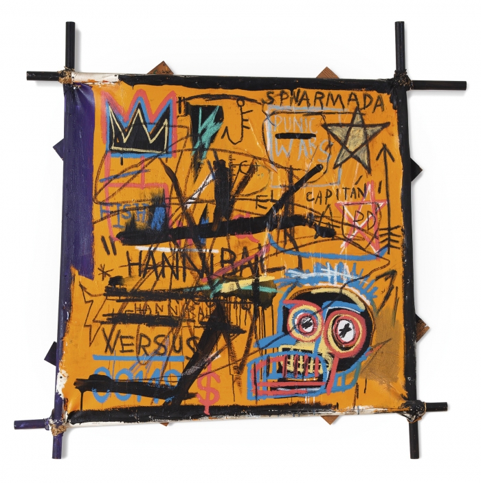 La peinture de collage de l’artiste expressionniste américain Jean-Michel Basquiat, est vendue au prix plus de 10,565 millions de livres sterling
