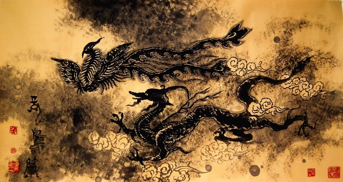 YANG Xiyuan Art Chinois - Dragon et Phénix