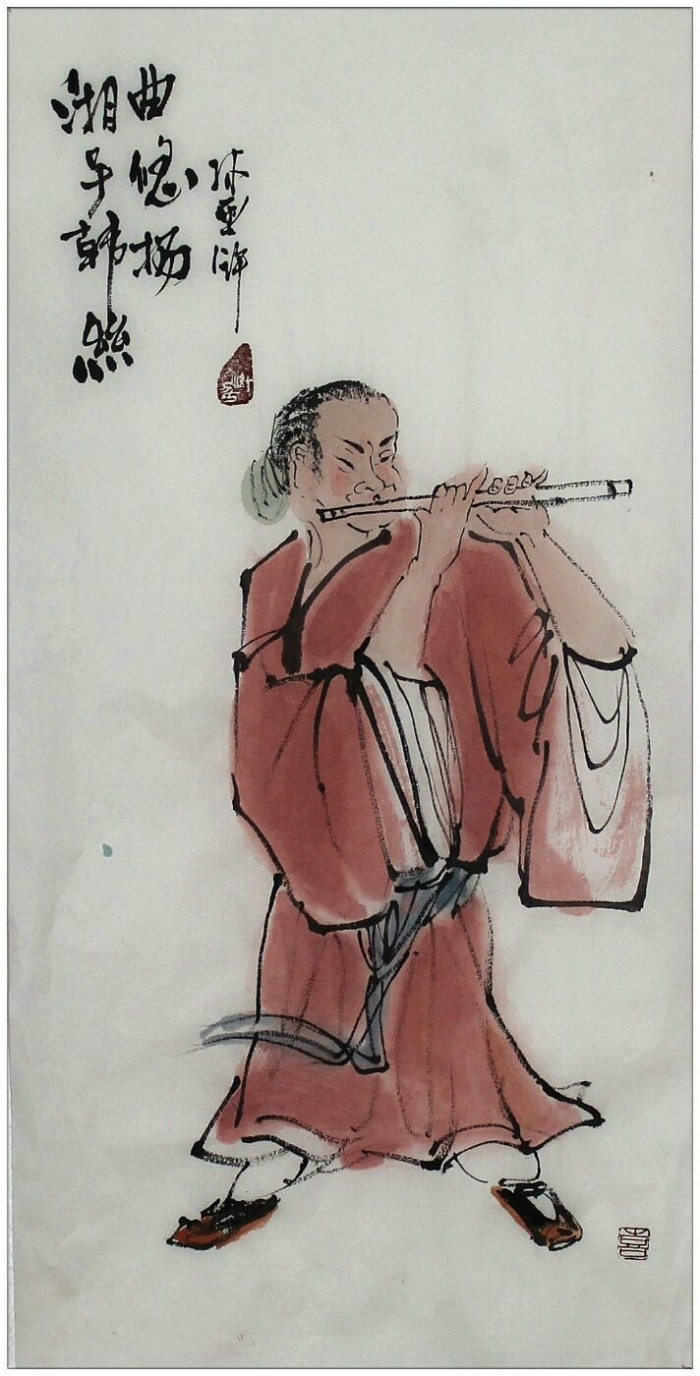 Lin Xinghu Art Chinois - La mélodie de la flûte de Xiangzi est harmonieuse