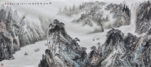 LIU Yuzhu œuvre - Ombre des voiles dans la rivière de gorge