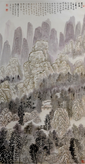 Art chinoises contemporaines - La méditation dans les montagnes vertes