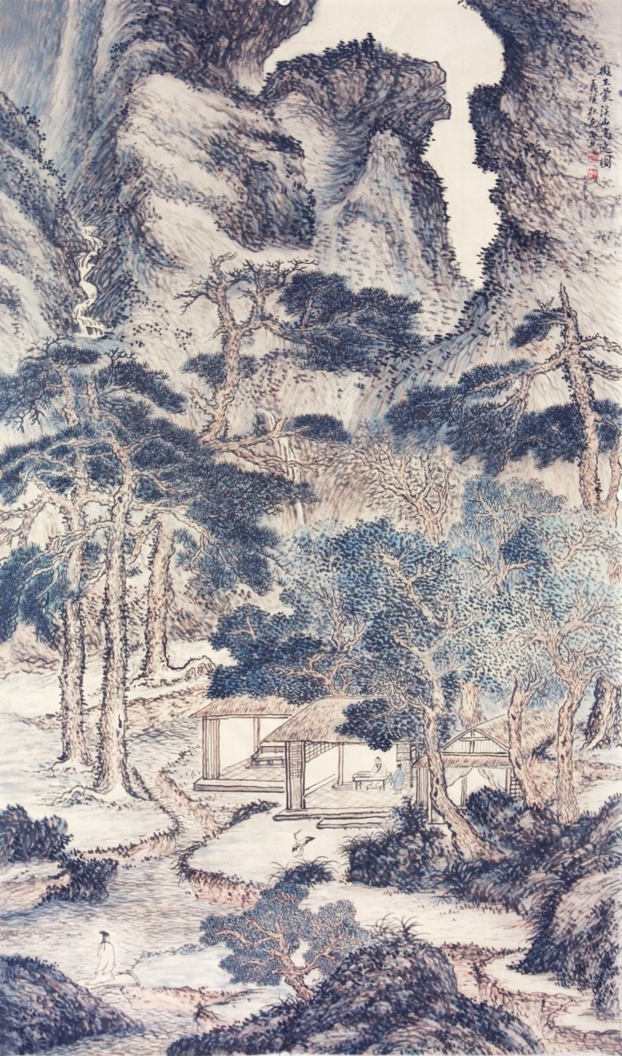 La galerie Fenghetang Art Chinois - La peinture du divertissement dans la montagne Xi, peinture d'imitation de WANG Meng