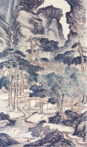 Art chinoises contemporaines - La peinture du divertissement dans la montagne Xi, peinture d'imitation de WANG Meng