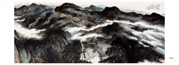 La galerie Fenghetang Art Chinois - La fumée et les nuages empourprés au dessus du fleuve Hua