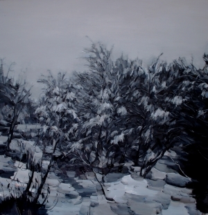 WANG Panpan œuvre - La neige du crépuscule dans la forêt froide