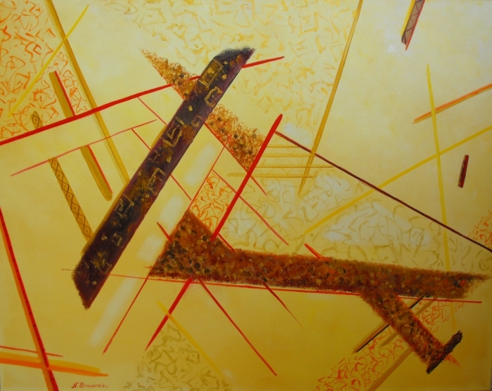 Natalia Browarnik Peinture à l'huile - La Pyramide (Diptyque)
