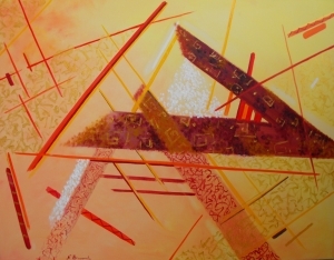 Peinture à l'huile contemporaine - The Pyramid 2(Diptych)
