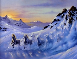 Peinture à l'huile contemporaine - Le nerd des avalanches