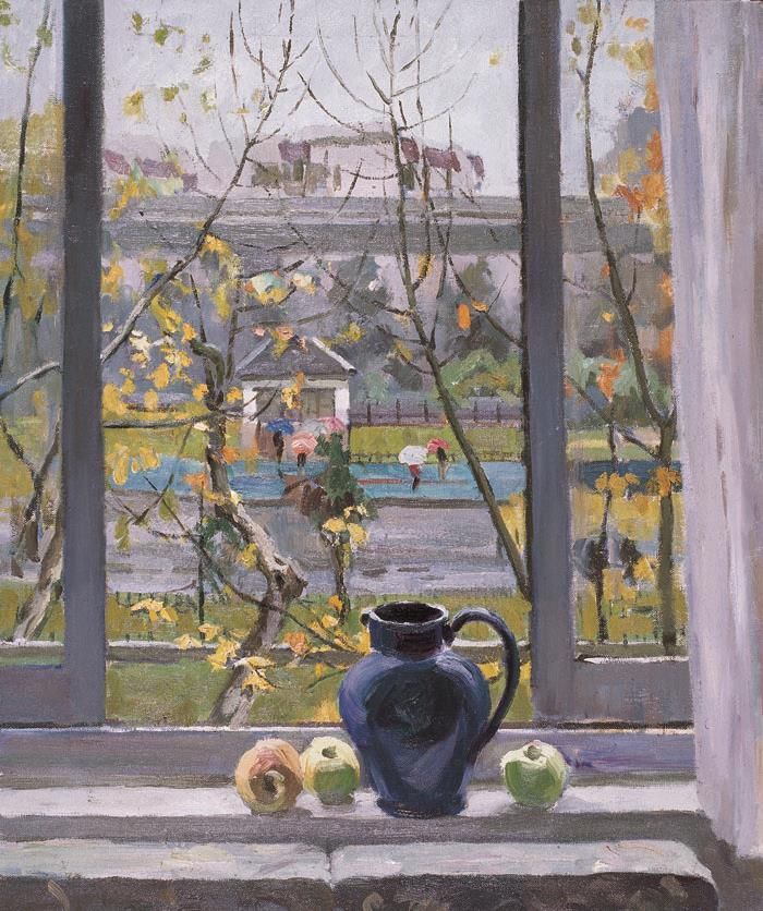 Bai Renhai Peinture à l'huile - Au-delà de la fenêtre du studio