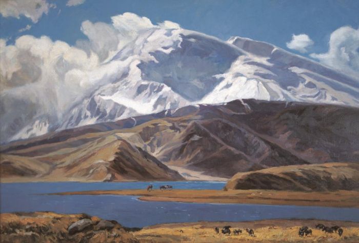 Bai Renhai Peinture à l'huile - Montagnes Muztagata