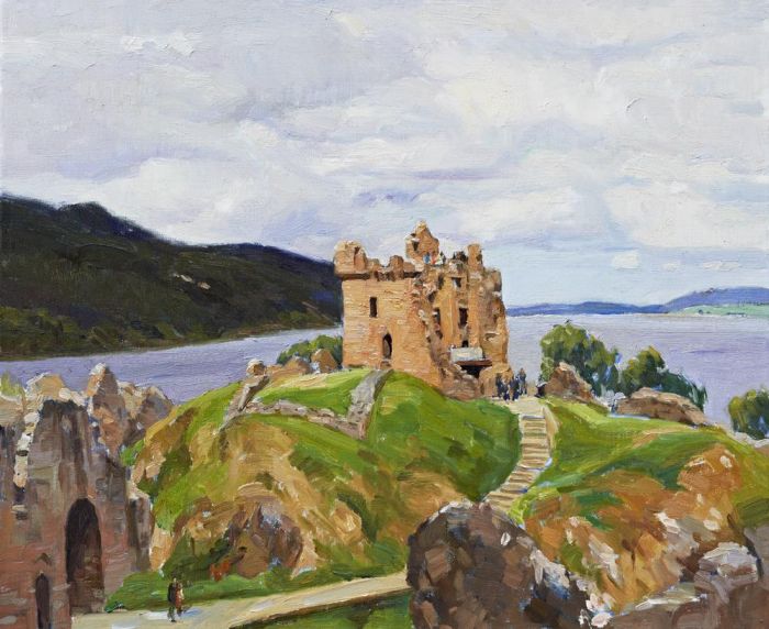 Bai Renhai Peinture à l'huile - Ruines du château d'Urquhart