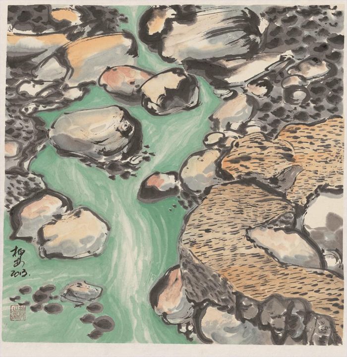 Bo Lin Art Chinois - À la recherche de la source du paysage aquatique