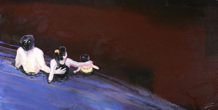Cai Huanbin Peinture à l'huile - Natation