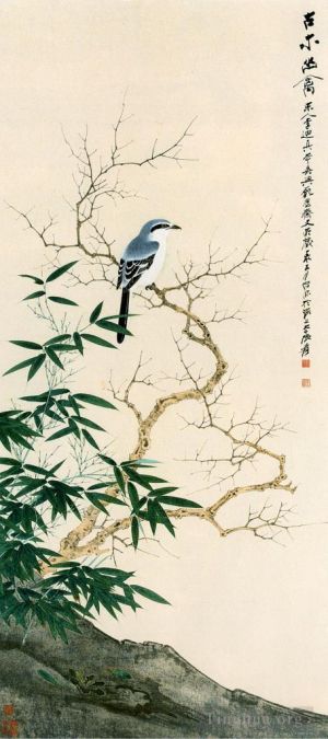 Zhang Daqian œuvre - Oiseau au printemps