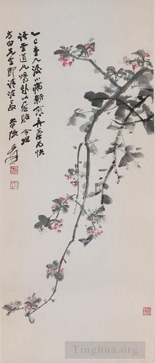 Zhang Daqian Art Chinois - Fleurs de pommetier 1965