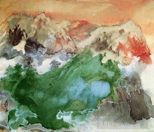 Zhang Daqian Art Chinois - Brume à l'aube 1974