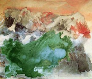 Zhang Daqian œuvre - Brume à l'aube 1974