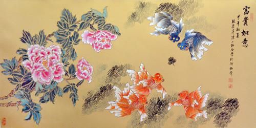 Chen Changzhi and Lin Qingping Art Chinois - Richesse et Bonheur