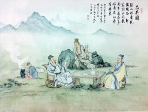 Chen Changzhi and Lin Qingping œuvre - Dégustation de thé