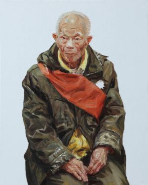 Peinture à l'huile contemporaine - Un vieux soldat