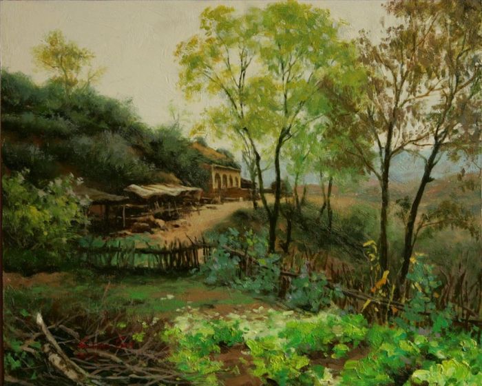 Chen Shougang Peinture à l'huile - Potager en bois d'orme