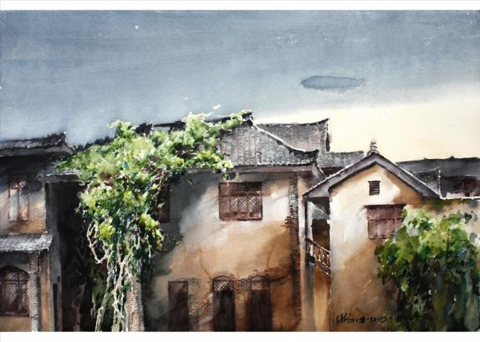 Chen Xiaorong Art Chinois - Vieille maison 2