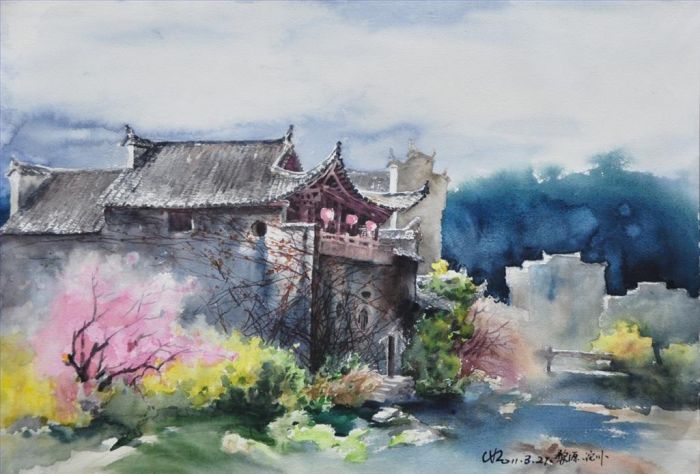 Chen Xiaorong Art Chinois - Vieille maison 5