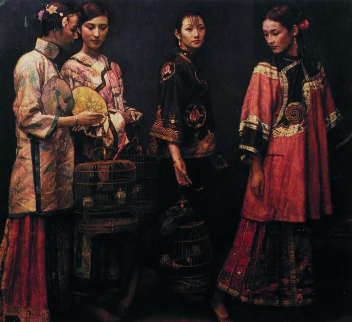 CHEN Yifei Peinture à l'huile - Beautés pour la route 1988