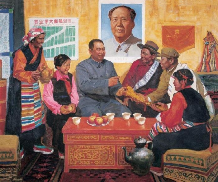 CHEN Yifei Peinture à l'huile - Le président Hua vient chez moi
