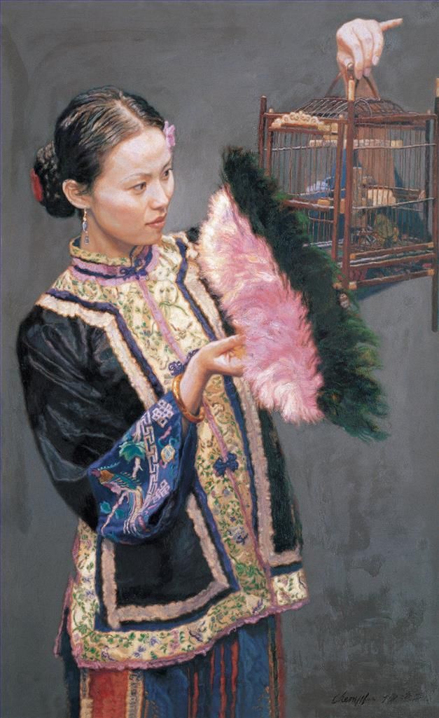 CHEN Yifei Peinture à l'huile - Cage de levage pour fille