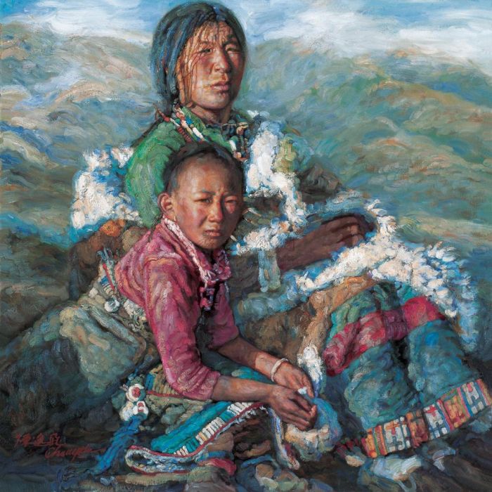 CHEN Yifei Peinture à l'huile - Mère et enfant 4