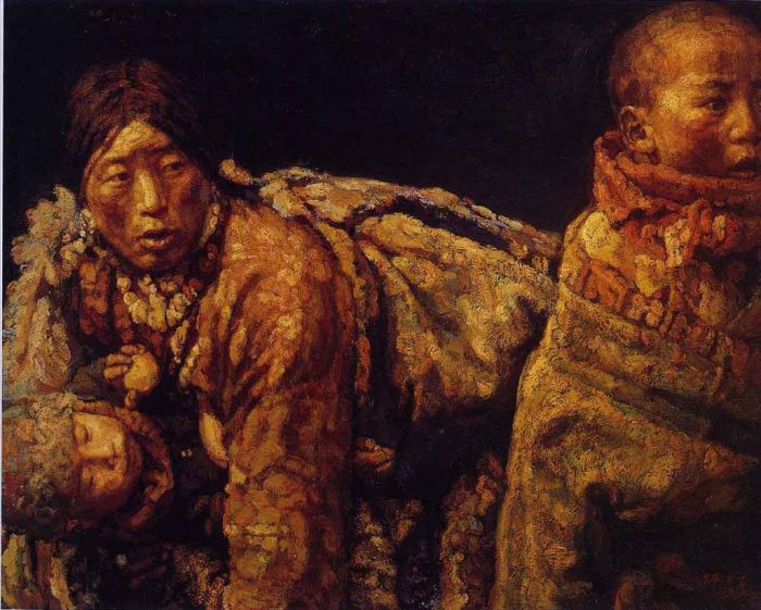 CHEN Yifei Peinture à l'huile - Mère et enfant