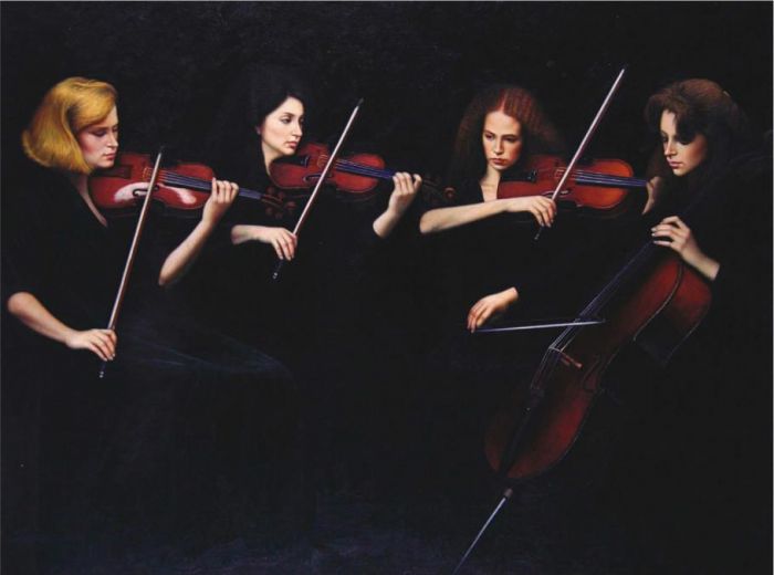 CHEN Yifei Peinture à l'huile - Quatuor à cordes