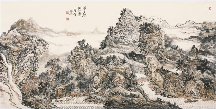 Chi Jiahong Art Chinois - Sunglow sur la rivière