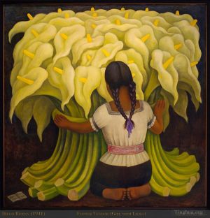 Diego Rivera œuvre - Fille aux Lys