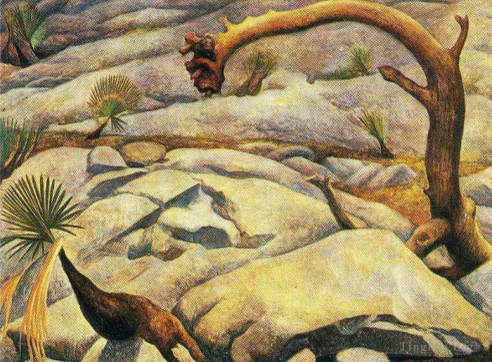 Diego Rivera Peinture à l'huile - Paysage non détecté