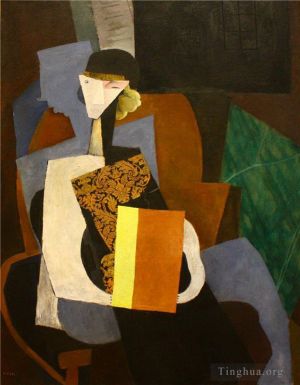 Peinture à l'huile contemporaine - Portrait de Marevna