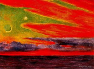 Peinture à l'huile contemporaine - Crépuscule du soir à Acapulco 1956