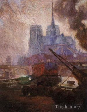 Peinture à l'huile contemporaine - Notre-Dame de Paris 1909