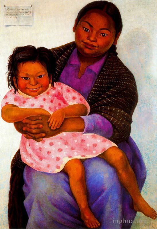 Diego Rivera Peinture à l'huile - Portrait de Madesta et Inesita 1939