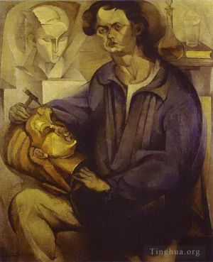 Peinture à l'huile contemporaine - Portrait d'Oscar Miestchaninoff 1913
