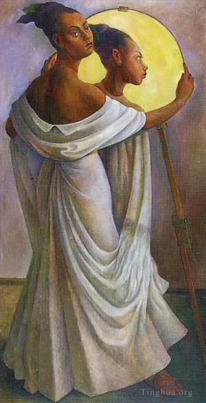 Peinture à l'huile contemporaine - Portrait de Ruth Rivera 1949