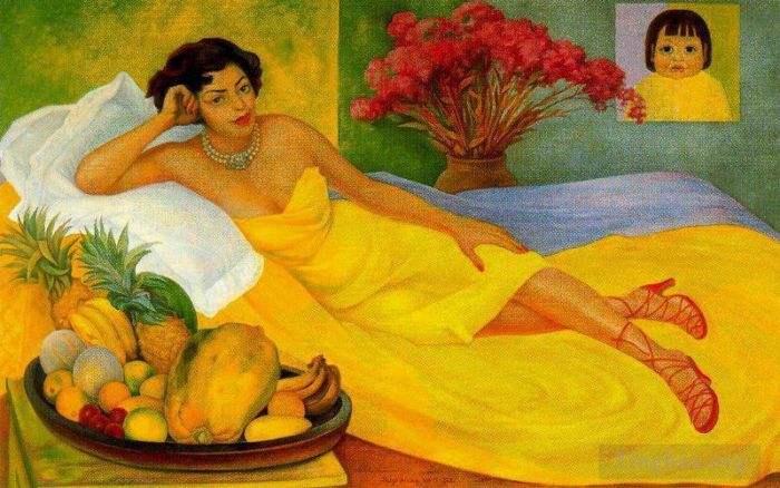 Diego Rivera Peinture à l'huile - Portrait de Sra Dona Elena Flores de Carrillo 1953