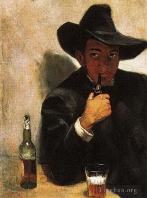 Peinture à l'huile contemporaine - Autoportrait 1907