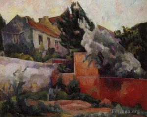 Peinture à l'huile contemporaine - Les environs de Paris 1918